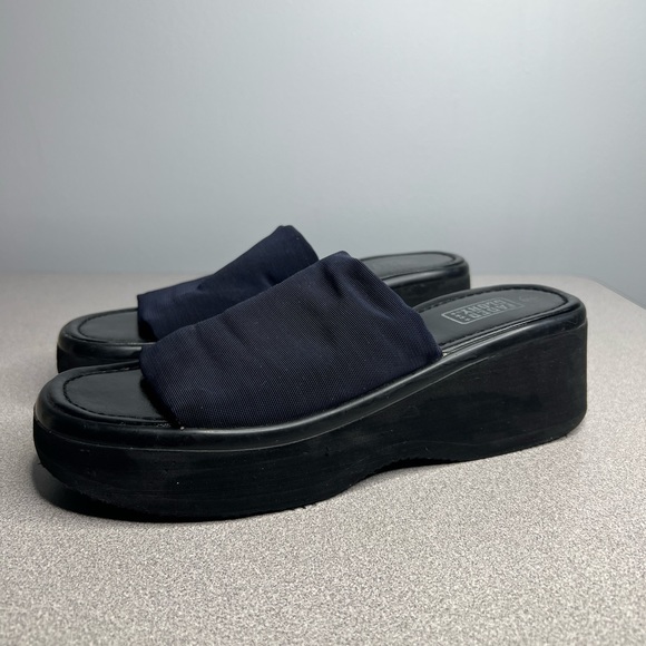 Vintage 90’s Y2K Faded Glory Platform Sandals Slinky Stretch Fabric Top - Picture 8 of 9